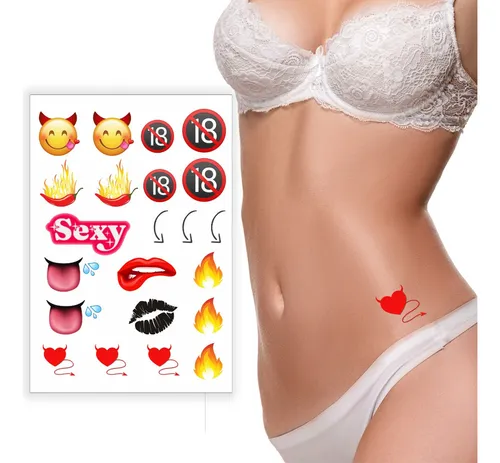 138 tatuajes temporales sexys, depilación con cera, seducción de varios colores, varios colores