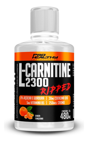 L Carnitine 2300 Ripped Sabor Tangerina Kit 4x Frascos De 480ml Pro Healthy
