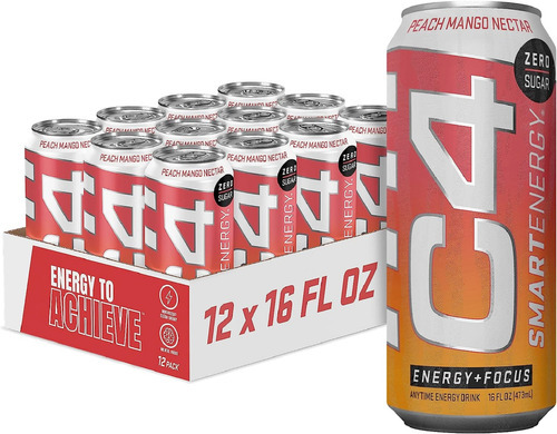 C4 Original Energy Bebida Pack 12 Latas Peach Mango Nectar