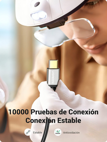 Ugreen Cable Usb Tipo C 3.1 A Usb Carga Rápida 0.5m 480mbps Color Negro