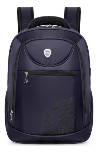 Mochila Masculina Moderna Espaçosa Viagem Trabalho Fashion Cor Azul Desenho Do Tecido Liso