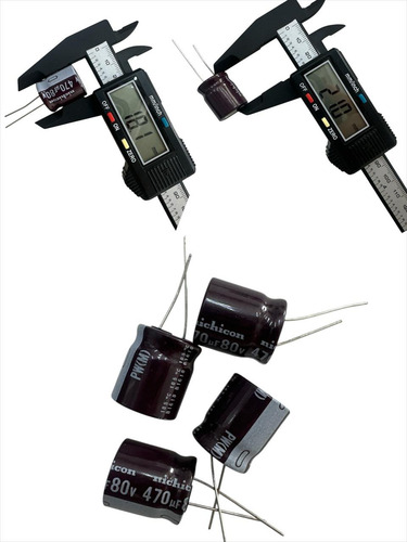 (4) Capacitores Electrolíticos Nichicon 470uf 80v +105°c