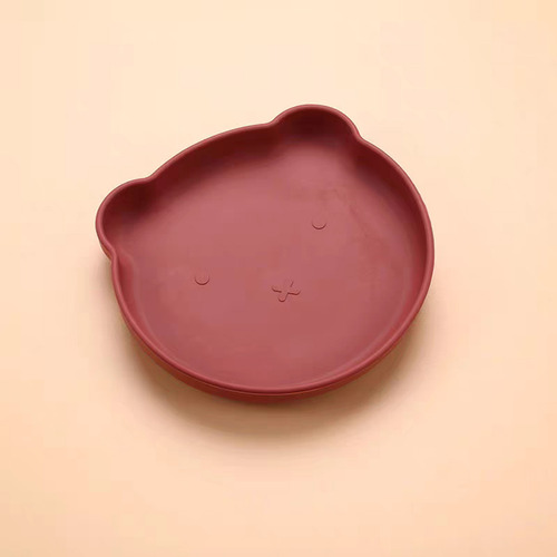 Set De Alimentación Silicona Platos Bebé - 5 Piezas Color Rojo