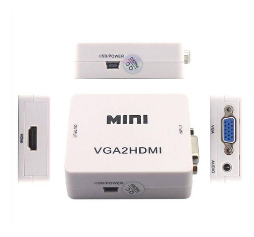 Mini Conversor Hd Vídeo Vga P/hdmi Vga2hdmi ( Vga Para Hdmi)