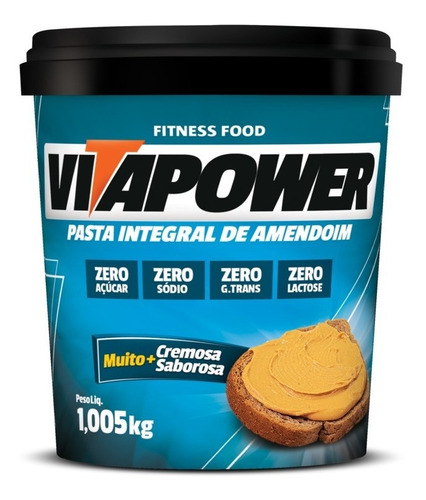Imagem 1 de 1 de Pasta De Amendoim Integral Zero Açúcar Vitapower 1,005kg