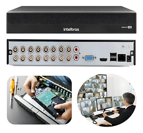 Gravador Dvr Intelbras 16 Canais Mhdx 1116-c + Hd 500gb