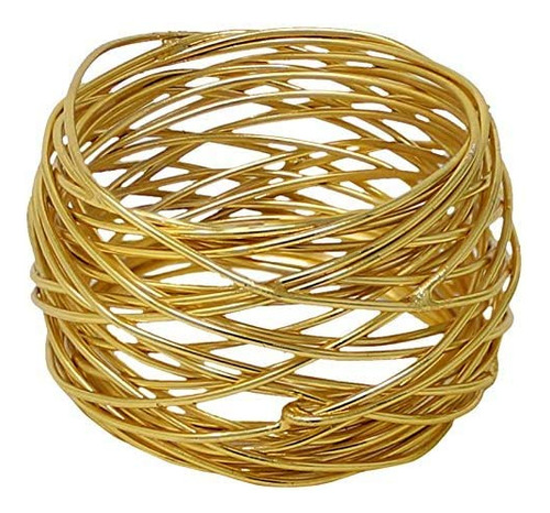 Anillos Servilleta Redondos Dorados - Set De 12 Para Bodas