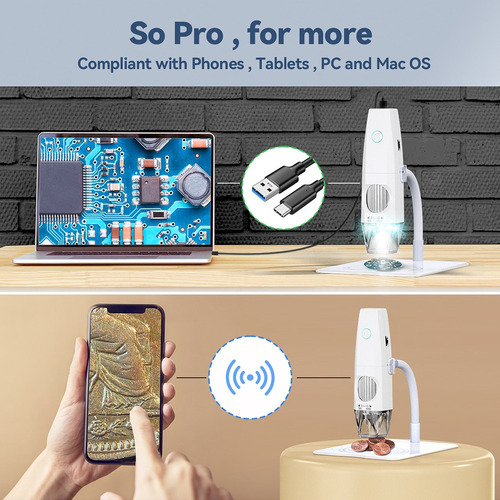 Para 2mp 1080p Wifi Microscópio Eletrônico Usb Computadores