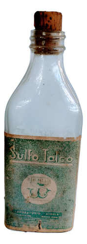 Antiguo Frasco De Talco En Polvo Laboratorio Albula 1930 (Usado)