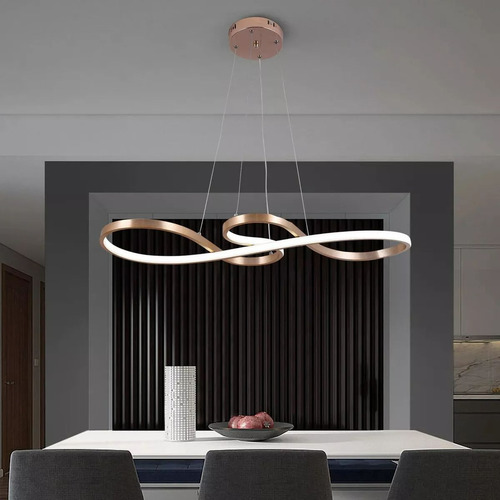Lustre Pendente Led Moderno Sala Quarto Cozinha Estrutura Dourado