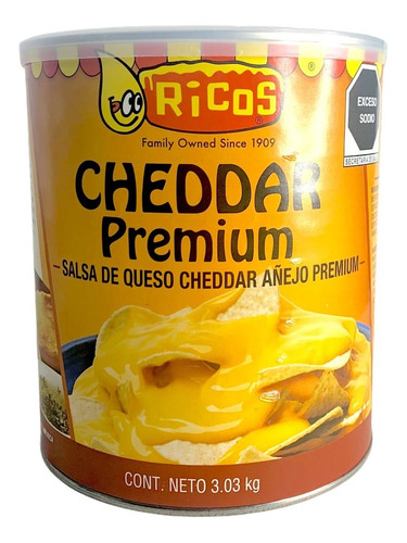 Queso En Lata Cheddar Ricos Para Nachos Condensado 3.03 Kg