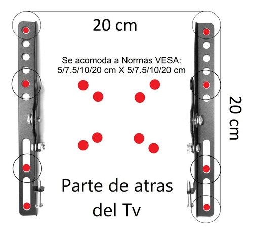 Soporte Fijo Con Inclinación Tv Pc 13 A 43 Pulgadas