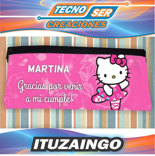 Cartucheras Kitty Impresa 2 Caras Personalizadas Souvenir