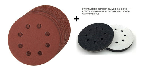 50 Pz Disco Lija Perfor 5 Interface 120,180,240,320,400