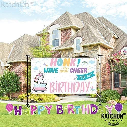 Imagen 2 de 7 de Señal Unicornio, Honk Su Mi Cumpleaños - Grande, 72x40 Pul