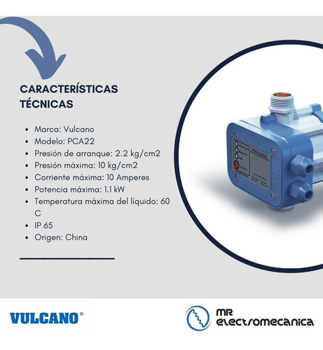 Press Control Vulcano Sensor Presión Pca22