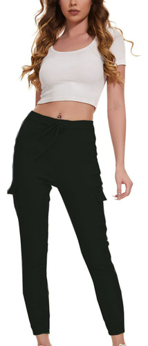 Terno De Trabalho Feminino Com Várias Bolsas R Pants, Casual