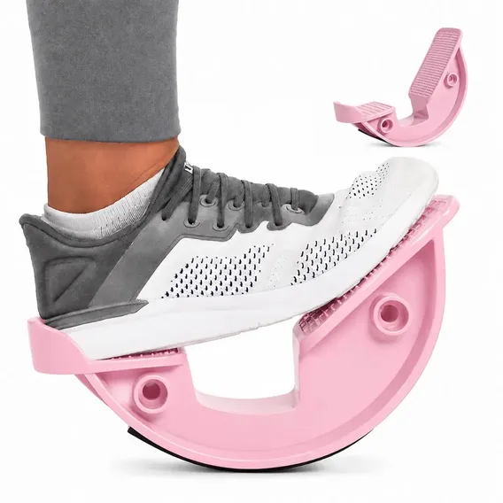 Alongador de Panturrilha e Tornozelo Foot Rocker Antiderrapante, Prancha de Equilíbrio para Pé e Fáscia Plantar, Fisioterapia e Treino Funcional