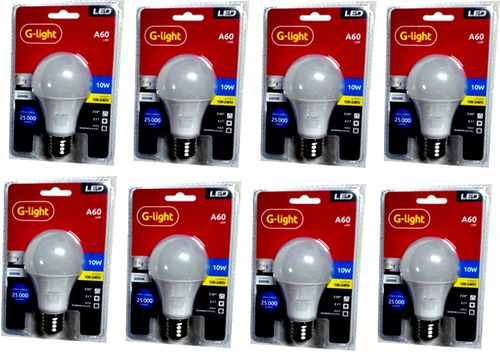 Imagem 3 de 3 de Kit 10 Lâmpadas Led 10w Bulbo Branco Frio Bivolt 25.000hrs