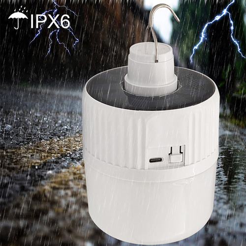 Lámpara Recargable Solar Linterna Led Acampar 2 Unit Shinefuture HWTYCD2400X2 blanco