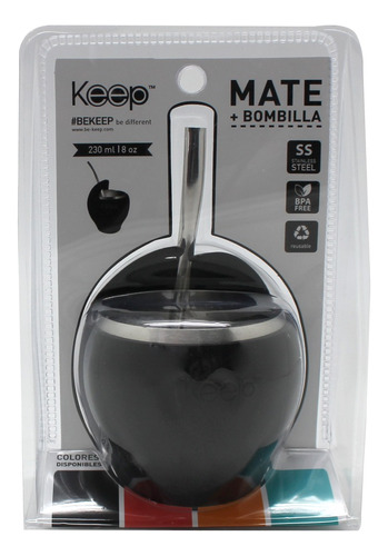 Set Mate Acero Inoxidable Y Silicona Keep Bombilla 230ml Ub