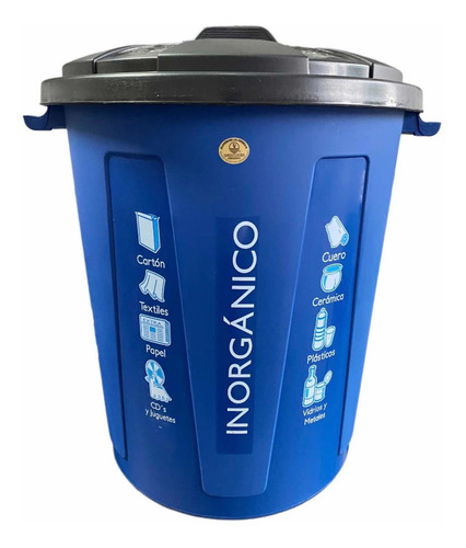 2 Cesto Bote De Basura 80 Litros Redondo Código Inorgánico