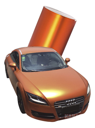 Vinil Wrap Automotriz Naranja Mate Cromo Autoelite 1x1.52m