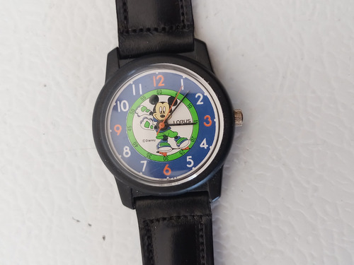 Reloj Lorus Mickey Mouse En Patines Disney Original Quartz Negro (Usado)