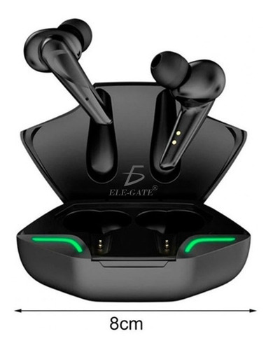 Audífonos In-ear Gamer Bluetooth 5.0 Waterproof Sin Delay Color Negro Color de la luz Verde claro
