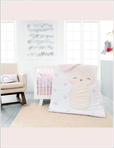 Set Edredón Cama Cuna Corral Hello Baby Niña Chiqui Mundo