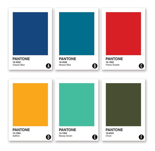 Imagen 4 de 6 de Cuadro Lámina Colores Pantone Marco Madera Nórdico + Vidrio