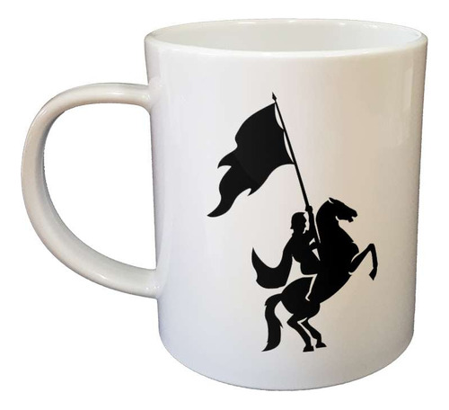 Taza De Plastico Jinete Con Bandera Negra Equino