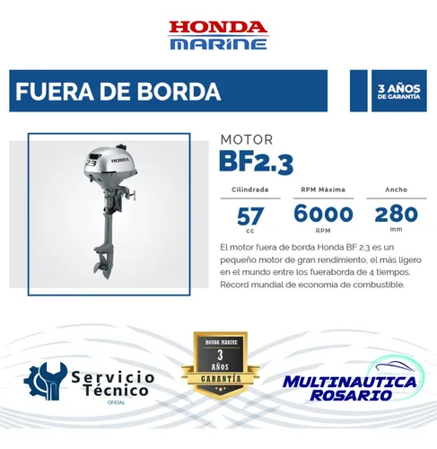 Motor Fuera De Borda Honda Bf 2.3 Hp Dolar Billete Auxiliar
