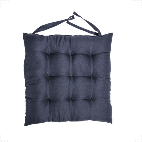 Kit 12 Almofadas De Cadeira Futon Assento Cheia Grande 40x40 Cor Preto-12pc