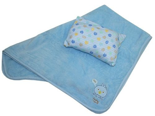 Frazada Y Almohada Bebe Gitd 0 A 12 M-azul Cobija Baby Mink