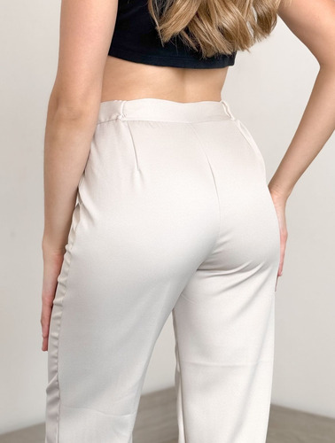 Pantalon Sastrero Recto Con Elástico En La Cintura