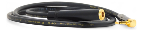 Cable Audio Miniplug90º/plug Hembra Estereo  Hamc Black/gold