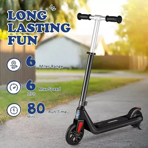 Scooter Electrico Patin Ninos Patineta Negro Sn