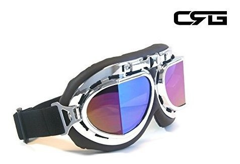 Crg Sports Vintage Aviator Pilot Style Motocicleta Cruiser S