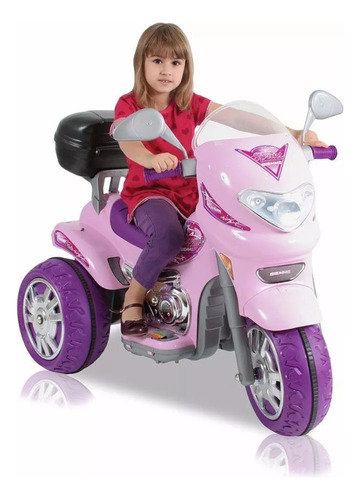 Moto Triciclo Electrico Infantil 6v Sprint Biemme Rosa 3a6añ