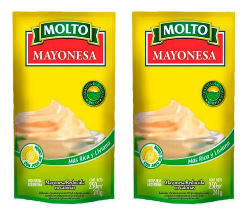 Molto Mayonesa sin TACC en doypack 241 g pack x 2