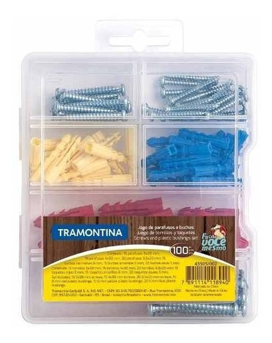 Maleta Parafusos E Buchas 100 Pcs Top Tramontina 43505002