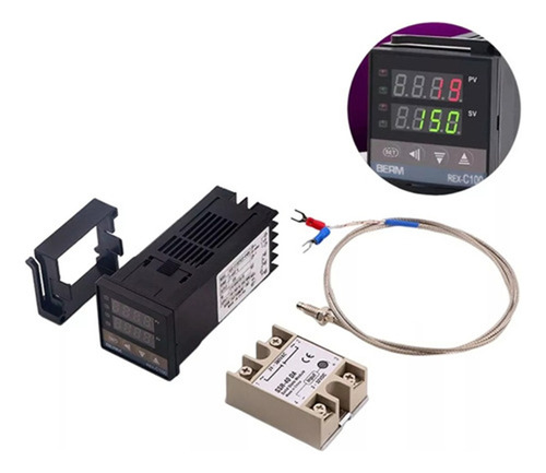 Controlador De Temperatura Digital Lcd Pid Rex-c100 + K