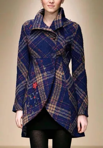 Abrigo desigual mujer azul sale