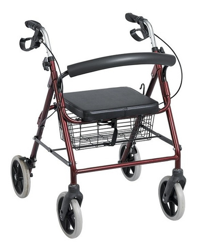 Andador Rollator 4 Ruedas Asiento Y Canasto A3019b Silfab