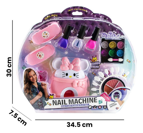 Set De Decoración Uñas Para Niñas Manicura Hello Kitty 12 Pz