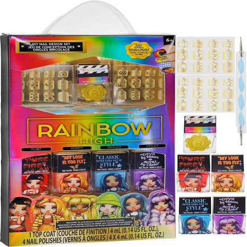 Esmaltes De Uñas Rainbow High Con Herramientas Para Diseño
