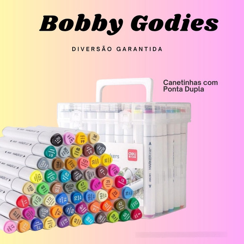 Kit De Colorir Bobbie Goods Capivara, Capa Dura 50 Páginas - 48 Canetas Premium Capivara Pelucia