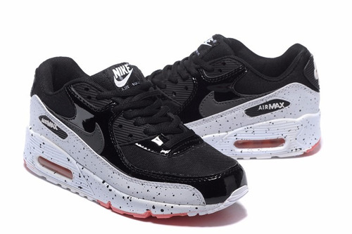 Zapatillas Hombre Mujer Nike Air Max 90 Negro Gris Diseño