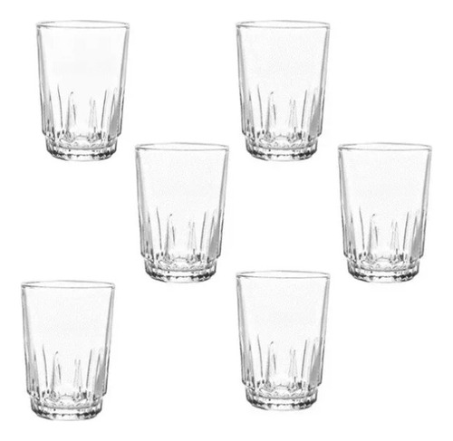 Set 6 Vasos Vino Bebidas Trago Color Transparente 150ml